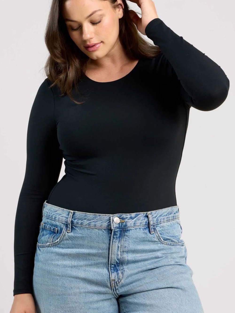 Nuuds Black Long-Sleeve Bodysuit